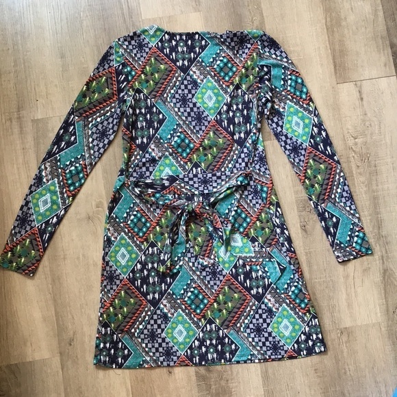 S-12 tunic dress multicoloured with belt - Picture 4 of 8